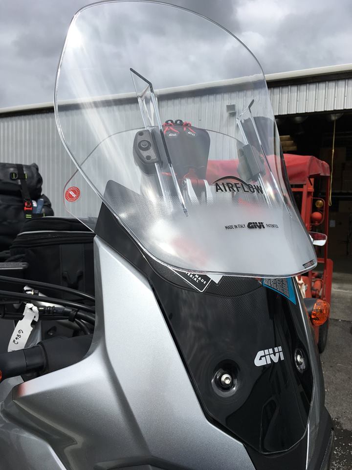 The Ariflow windshield. The top part is height adjustable, or can be removed completely, which is a handy feature in tight bush.