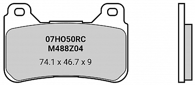 Brembo Z04 brake pads - 74.1 x 46.7 x 9