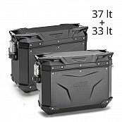 Givi Trekker Outback EVO 37 & 33 lt (contoured) Cam-Side Black (pair)