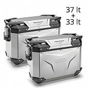 Givi Trekker Outback EVO 37 & 33 lt (Contoured) Cam-Side Silver (pair)