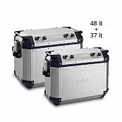 Givi Trekker Outback Cam-Side Cases 48 & 37 lt silver (pair)