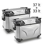 Givi Trekker Outback EVO 37 & 33 lt (Contoured) Cam-Side Silver (pair)