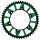 ** REAR SPROCKET KAWASAKI STEEL TEETH/GREEN ALLOY CENTRE - Sale Image