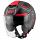 GIVI X22 PLANET JET HELMET SOLID COLOUR GREY/RED 54/X-SMALL - NLA Image