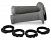 DOMINO D-LOCK LOCK-ON GRIPS WITH THROTTLE CAMS TWIN PULLEY GREY Image